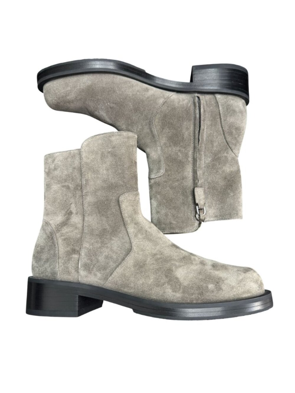 Stuart Weitzman 5050 Bold Zip Khaki Suede Bootie Women's Boots, Size 6.5 NWOB - Picture 6 of 9